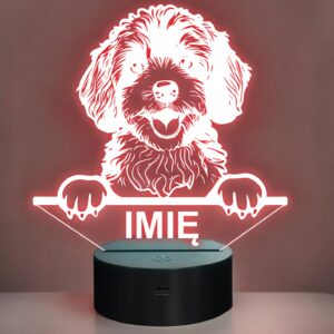 Lampka Nocna LED Cavapoo Rasa Psa z Imieniem na Prezent