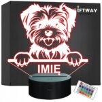 Lampka Nocna LED Morkie Rasa Psa z Imieniem na Prezent