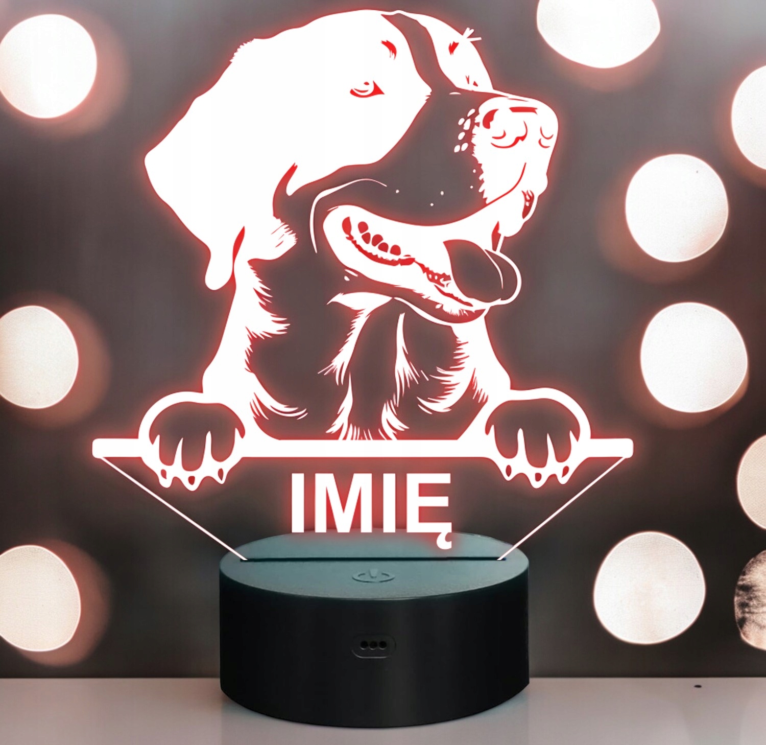 Lampka Nocna LED Duży Szwajcarski Pies Pasterski Psa z Imieniem na Prezent Lampka Nocna LED Duży Szwajcarski Pies Pasterski Psa z Imieniem na Prezent