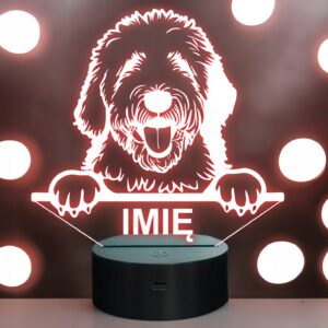 Lampka Nocna LED Old english sheepdog Rasa Psa z Imieniem na Prezent