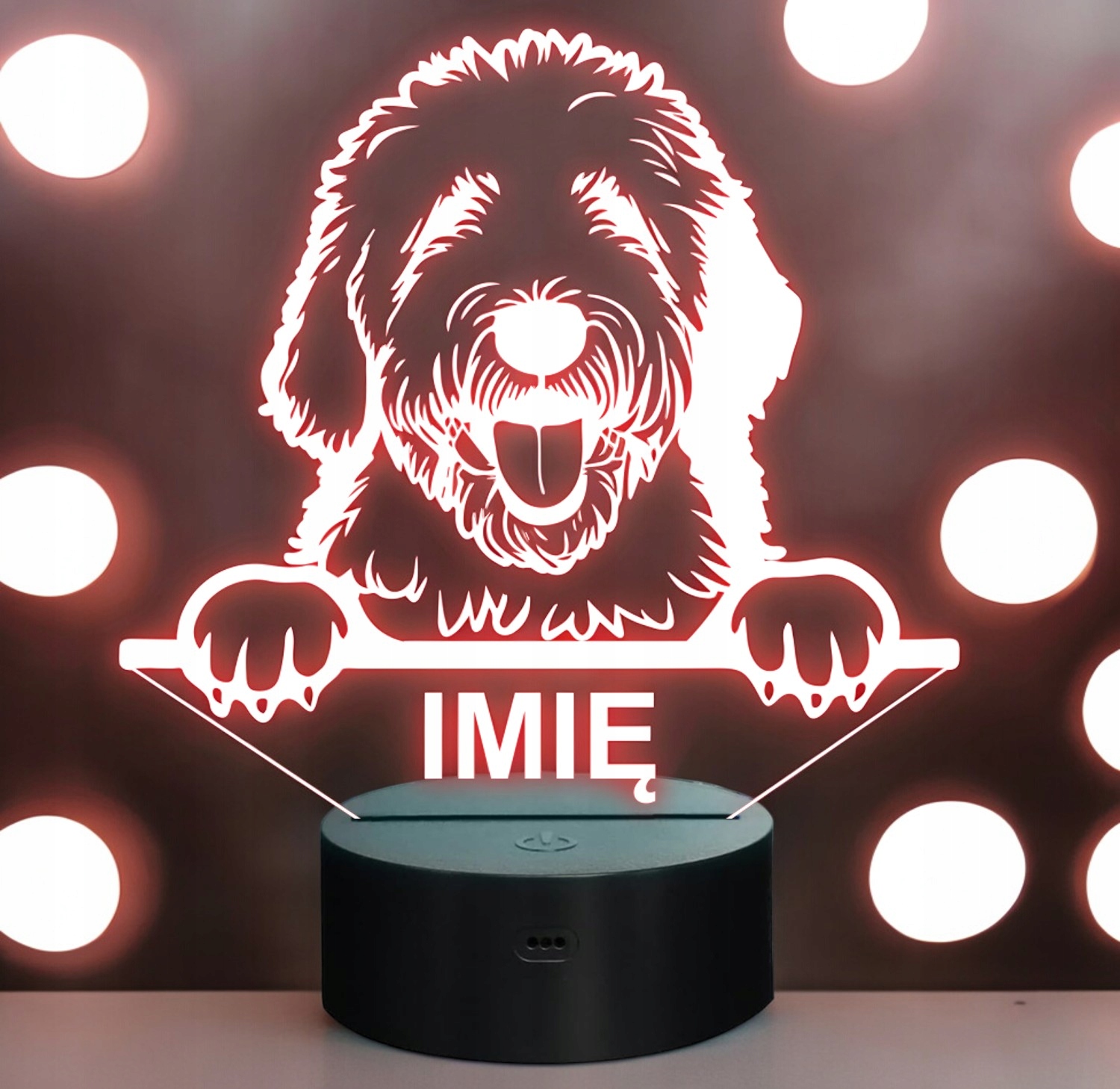 Lampka Nocna LED Old english sheepdog Rasa Psa z Imieniem na Prezent Lampka Nocna LED Old english sheepdog Rasa Psa z Imieniem na Prezent