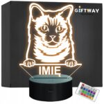 Lampka Nocna LED Chartreux Rasa Kota z Imieniem na Prezent