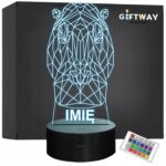 Lampka Nocna LED 3D Z Imieniem Grawer Hipopotam na Prezent
