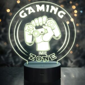 Lampka Nocna LED Gaming Zone 3D Prezent dla Gracza na Prezent