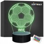 Lampka Nocna LED Z Imieniem Grawer Piłka Nożna Sport na Prezent