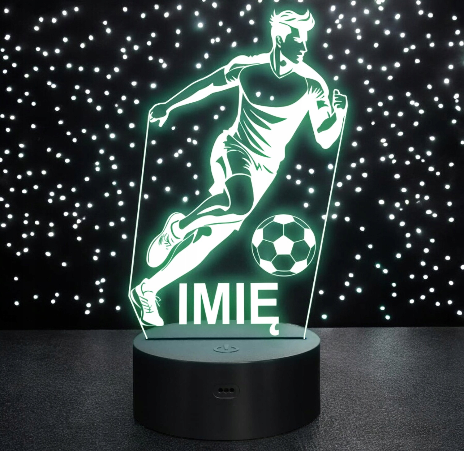 Lampka Nocna LED Z Imieniem Grawer Piłkarz Piłka Nożna Sport na Prezent Lampka Nocna LED Z Imieniem Grawer Piłkarz Piłka Nożna Sport na Prezent