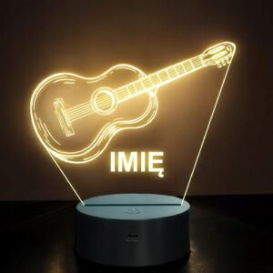 Lampka Nocna LED Imię Gitara Klasyczna Akustyczna Prezent Grawer v.2