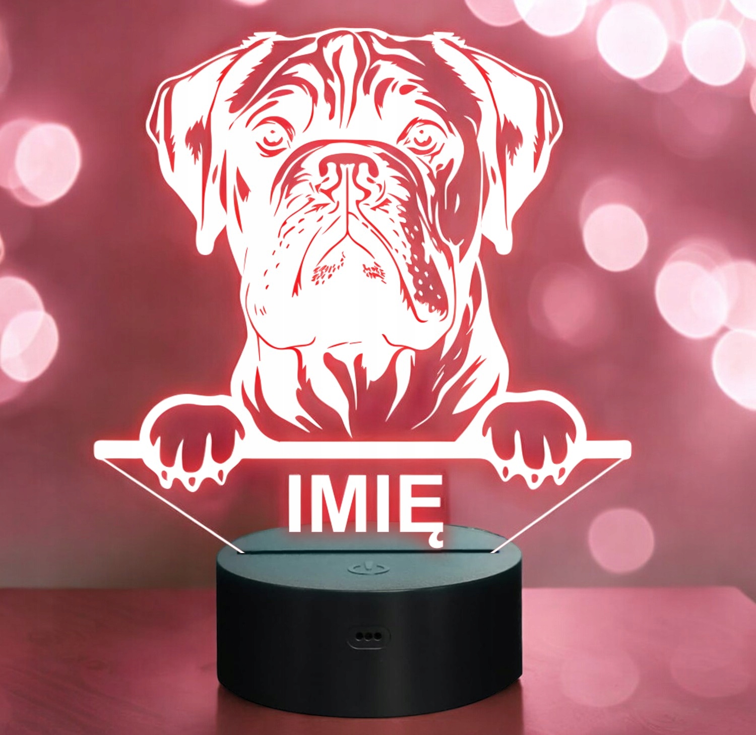 Lampka Nocna LED Bullmastiff Rasa Psa z Imieniem na Prezent Lampka Nocna LED Bullmastiff Rasa Psa z Imieniem na Prezent