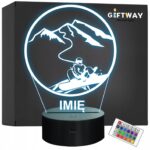 Lampka Nocna LED Statuetka Sporty Zimowe Snowboard na Prezent Grawer v.1