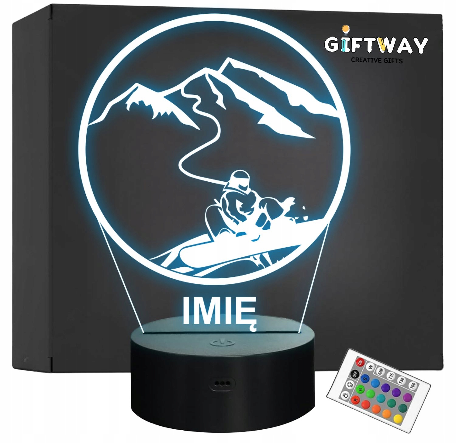 Lampka Nocna LED Statuetka Sporty Zimowe Snowboard na Prezent Grawer v.1 Lampka Nocna LED Statuetka Sporty Zimowe Snowboard na Prezent Grawer v.1