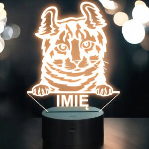 Lampka Nocna LED Highlander Rasa Kota z Imieniem na Prezent