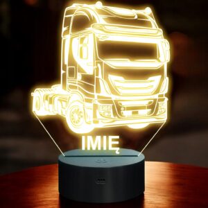 Lampka Nocna LED Imię Statuetka Ciężarówka Tir na Prezent Grawer v.4