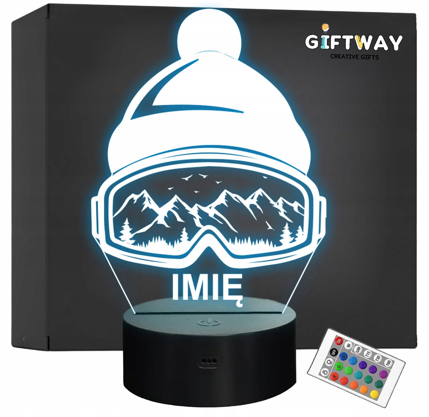Lampka Nocna LED Statuetka Okulary Sporty Zimowe Czapka Prezent Grawer v.2 Lampka Nocna LED Statuetka Okulary Sporty Zimowe Czapka Prezent Grawer v.2