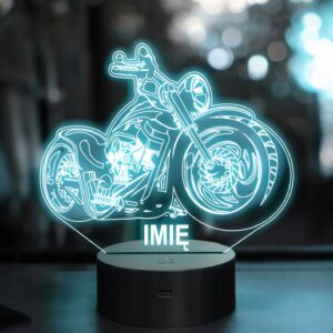 Lampka Nocna LED Z Imieniem Grawer Motor Prezent