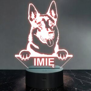 Lampka Nocna LED Owczarek niemiecki Rasa Psa z Imieniem na Prezent v.1