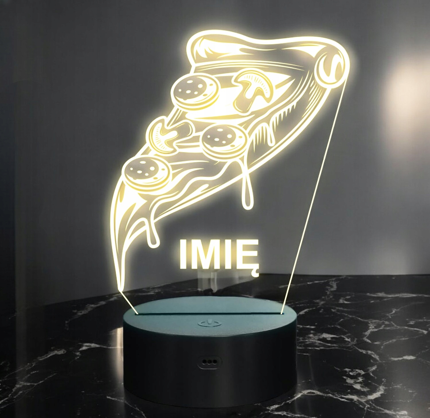Lampka Nocna LED Imię Statuetka Fast Food Pizza na Prezent Grawer Lampka Nocna LED Imię Statuetka Fast Food Pizza na Prezent Grawer