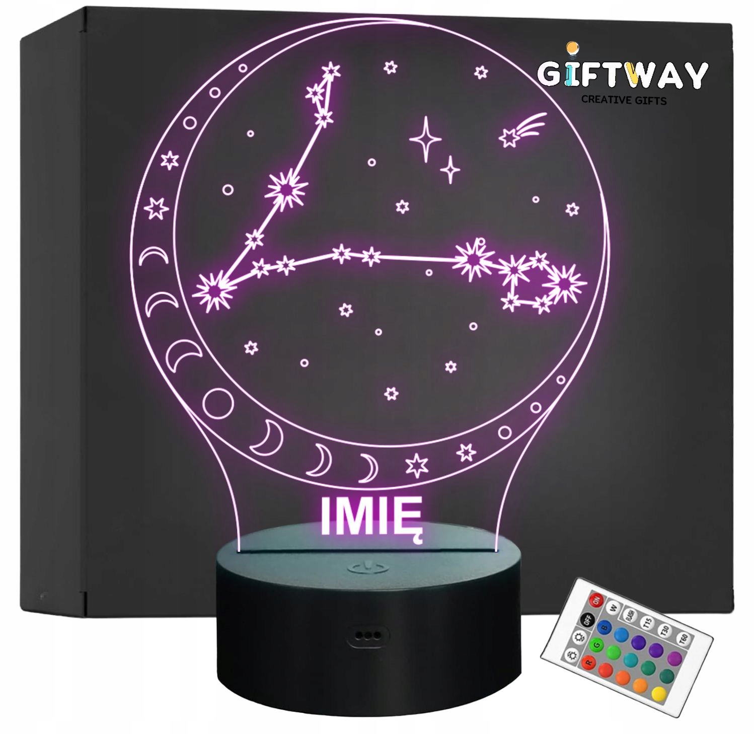 Lampka Nocna LED Ryby Znak Zodiaku Horoskop z Imieniem Prezent Grawer Lampka Nocna LED Ryby Znak Zodiaku Horoskop z Imieniem Prezent Grawer