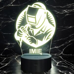 Lampka Nocna LED Statuetka Spawacz Zawód na Prezent Grawer v.2