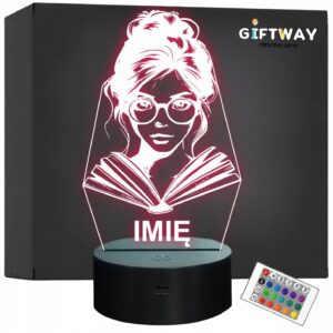 Lampka Nocna LED Imię Statuetka Zawód Bibliotekarka na Prezent Grawer v.1