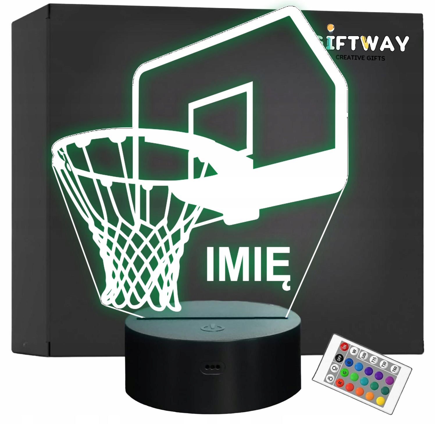 Lampka Nocna LED Z Imieniem Grawer Kosz Koszykówka Sport na Prezent v.2 Lampka Nocna LED Z Imieniem Grawer Kosz Koszykówka Sport na Prezent v.2