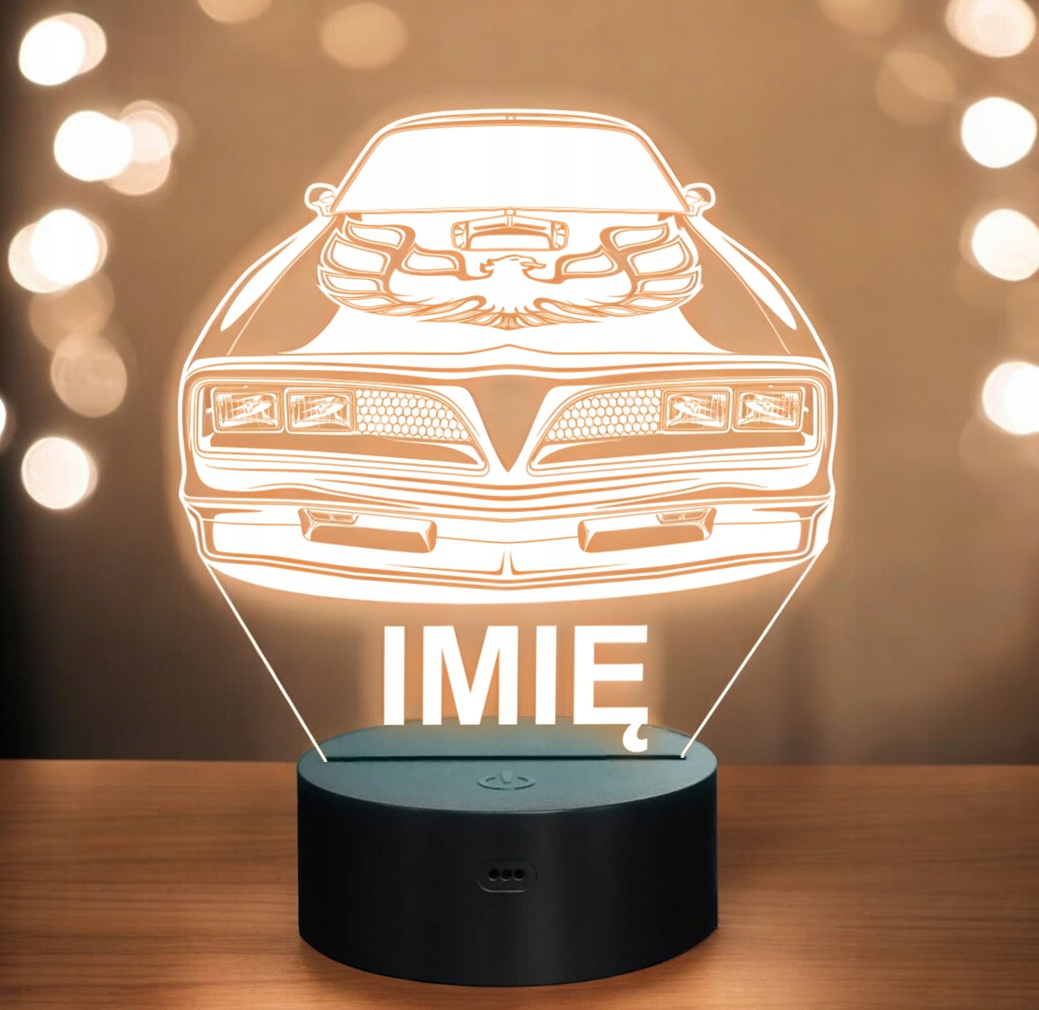 Lampka Nocna LED Imię Samochód Auto Mustang Hellcat na Prezent Grawer Lampka Nocna LED Imię Samochód Auto Mustang Hellcat na Prezent Grawer