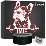 Lampka Nocna LED Buldog francuski Rasa Psa z Imieniem na Prezent v.2