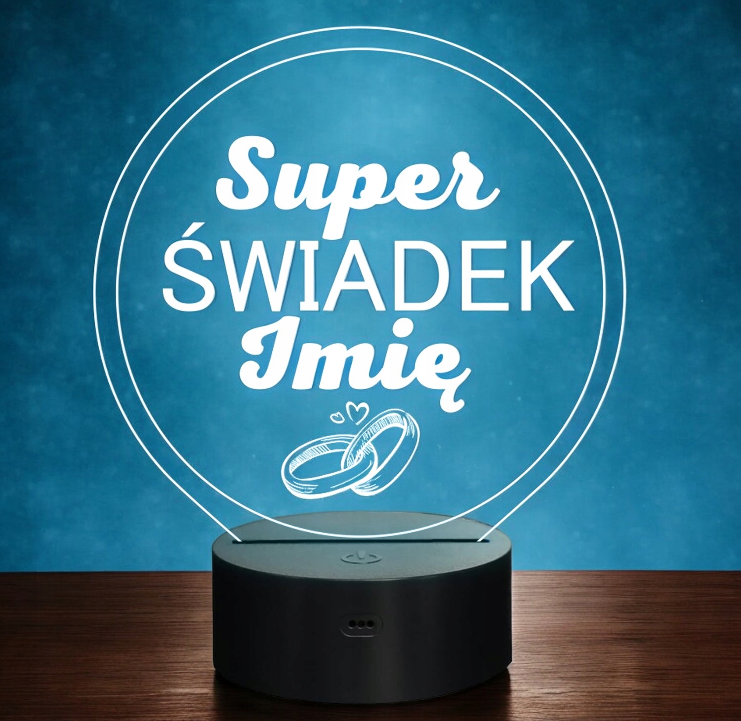 Lampka Nocna LED Statuetka Super Świadek na Prezent Grawer Lampka Nocna LED Statuetka Super Świadek na Prezent Grawer