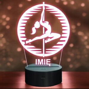 Lampka Nocna LED Statuetka Taniec na rurze Pole Dance na Prezent Grawer v.1