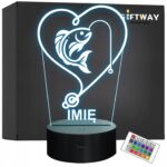 Lampka Nocna LED Statuetka Rybactwo Wędkowanie Aktywność Prezent Grawer