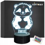 Lampka Nocna LED Z Imieniem Słodka Panda dla Dzieci na Prezent z Grawerem