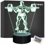 Lampka Nocna LED Z Imieniem Grawer Trójboista Kulturysta Sport Prezent v.2