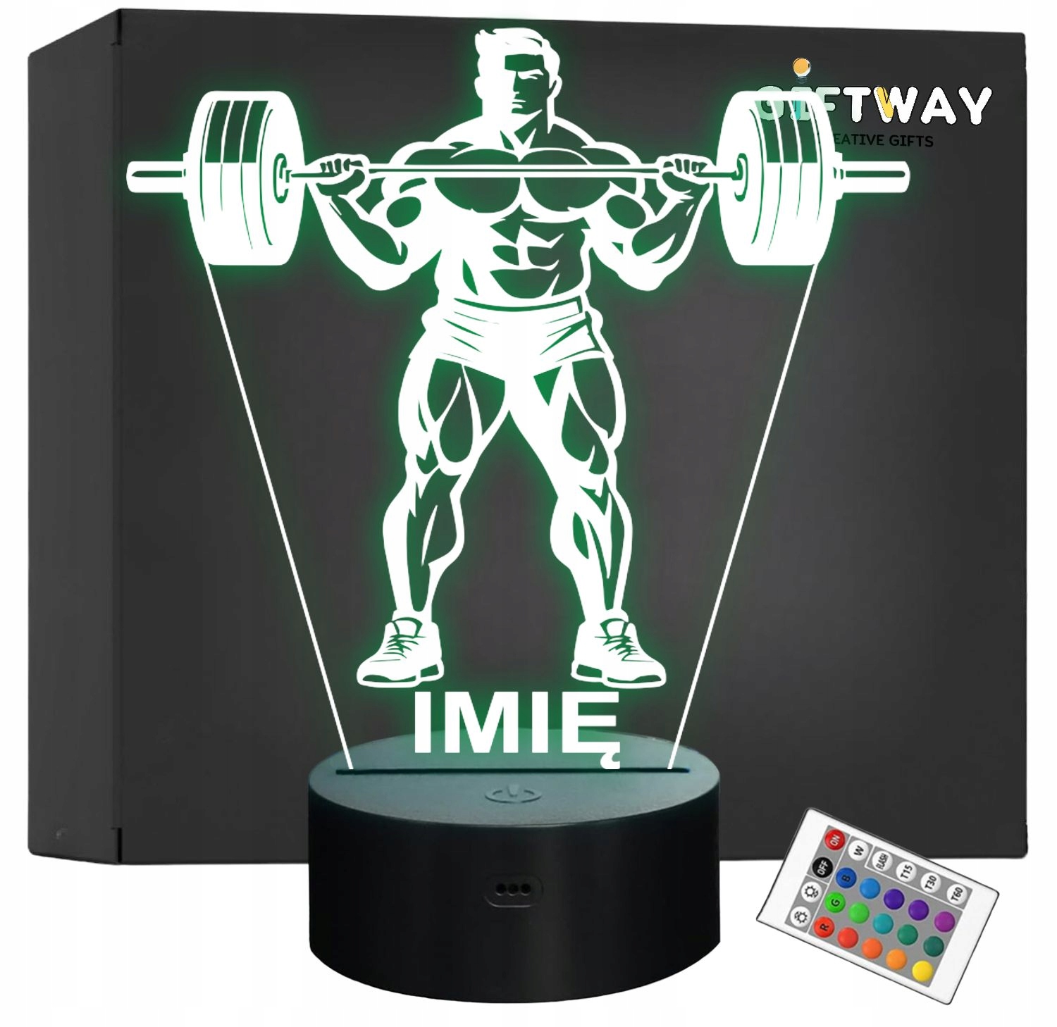 Lampka Nocna LED Z Imieniem Grawer Trójboista Kulturysta Sport Prezent v.2 Lampka Nocna LED Z Imieniem Grawer Trójboista Kulturysta Sport Prezent v.2