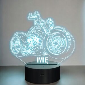 Lampka Nocna LED Z Imieniem Grawer Motor Prezent
