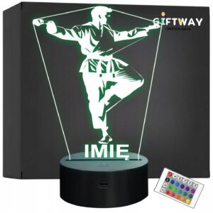 Lampka Nocna LED Z Imieniem Grawer Karate Sport na Prezent v.2