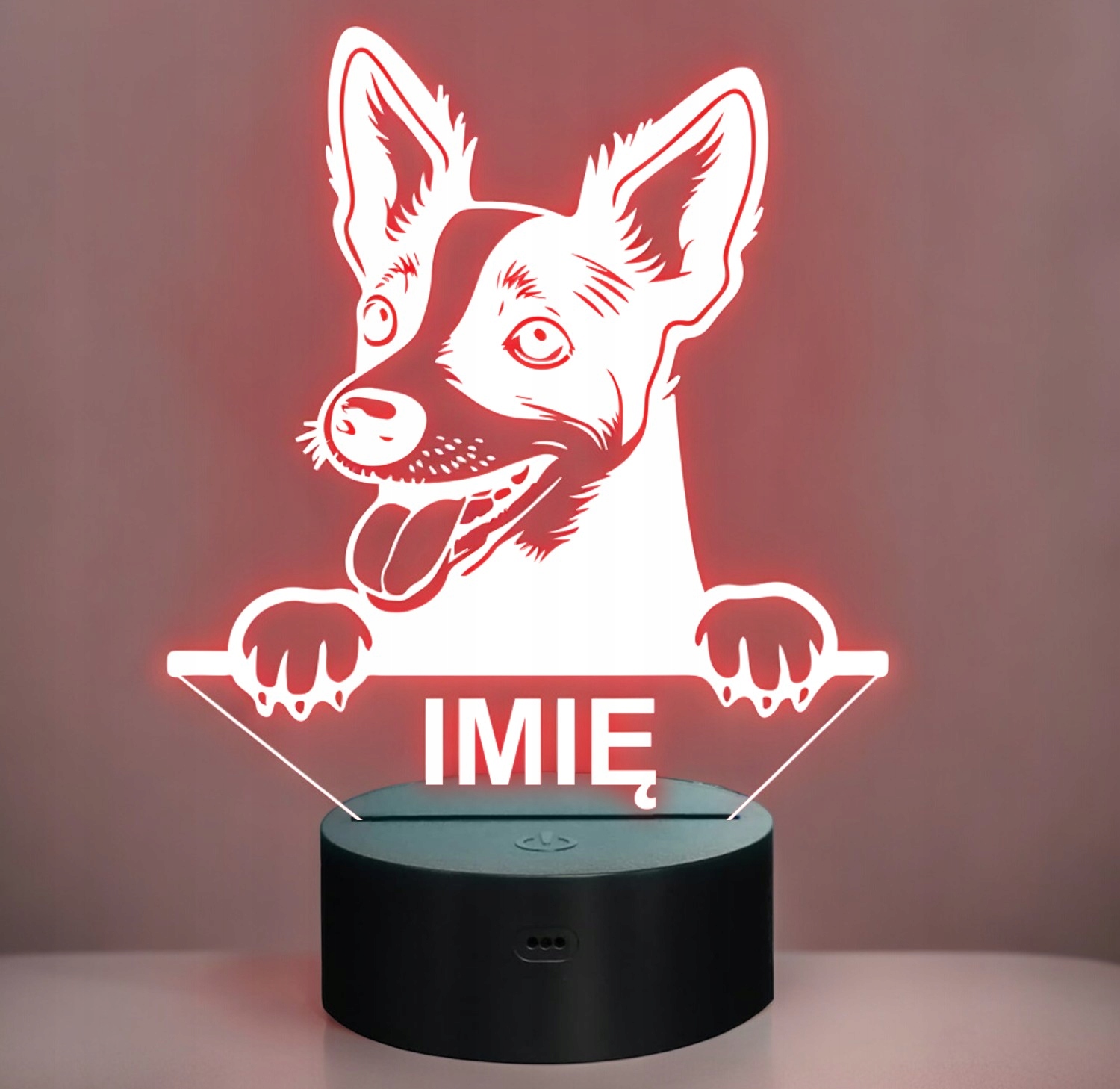 Lampka Nocna LED Rat terrier Rasa Psa z Imieniem na Prezent Lampka Nocna LED Rat terrier Rasa Psa z Imieniem na Prezent