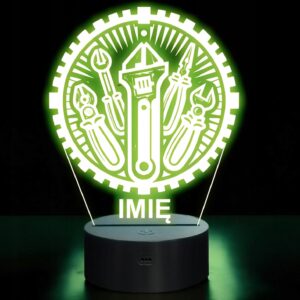 Lampka Nocna LED Statuetka Elektryk Narzędzia Zawód na Prezent Grawer v.3