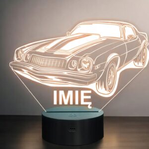 Lampka Nocna LED Imię Statuetka Samochód Auto Retro na Prezent Grawer v.2
