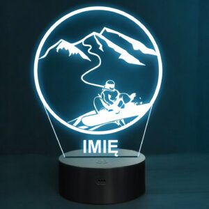 Lampka Nocna LED Statuetka Sporty Zimowe Snowboard na Prezent Grawer v.1