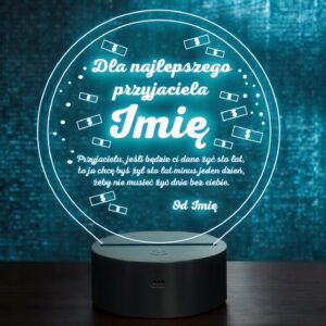 Lampka Nocna LED Statuetka Dla Najlepszego Przyjaciela na Prezent Grawer