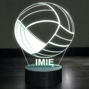 Lampka Nocna LED Z Imieniem Grawer Piłka do Siatkówki Sport na Prezent