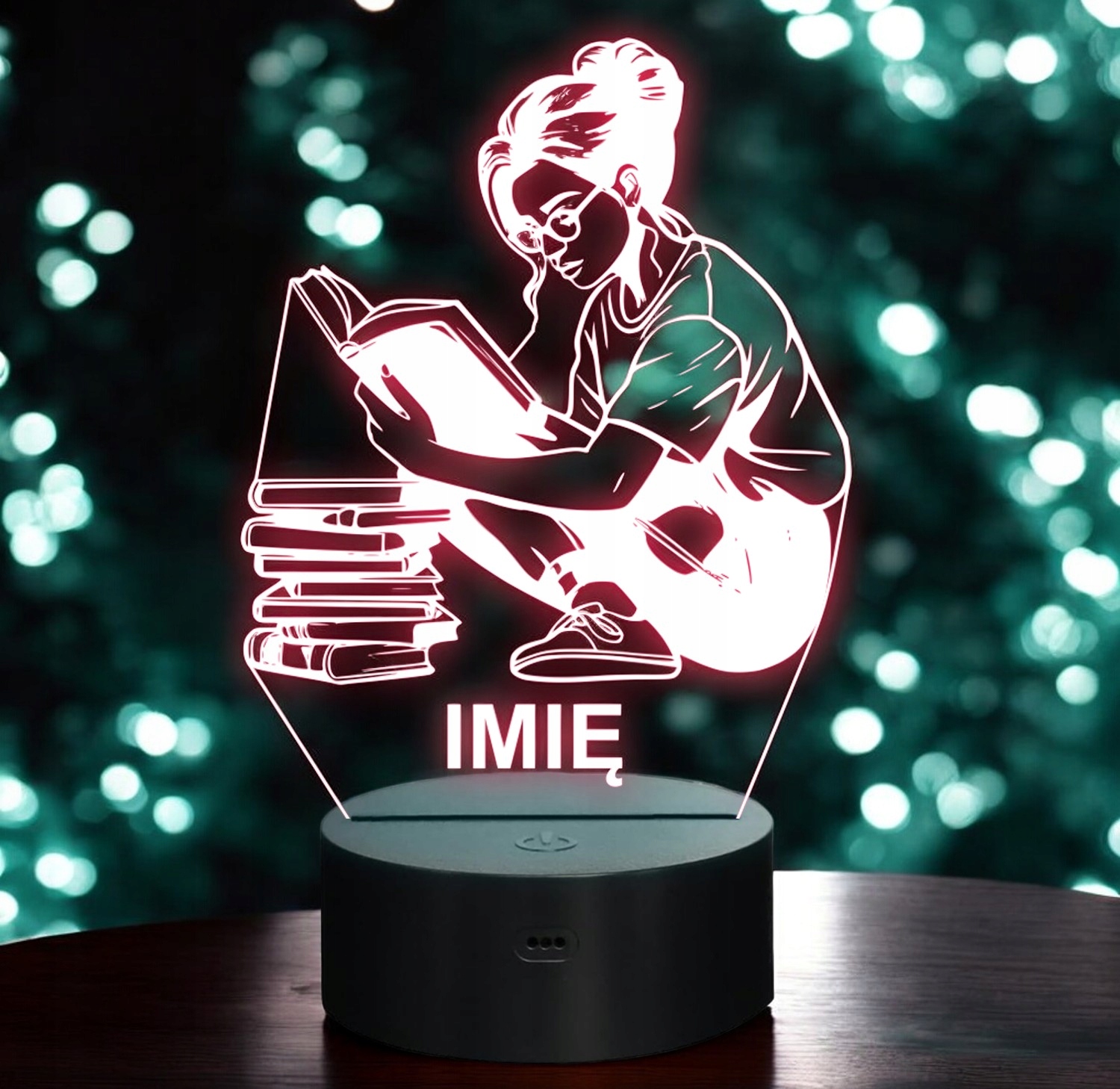 Lampka Nocna LED Imię Statuetka Zawód Bibliotekarka na Prezent Grawer v.2 Lampka Nocna LED Imię Statuetka Zawód Bibliotekarka na Prezent Grawer v.2