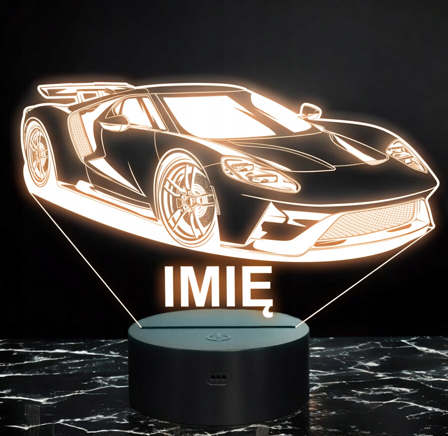 Lampka Nocna LED Imię Statuetka Samochód Auto Sportowe Prezent Grawer v.2 Lampka Nocna LED Imię Statuetka Samochód Auto Sportowe Prezent Grawer v.2