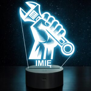 Lampka Nocna LED Statuetka Mechanik Samochodowy Zawód na Prezent Grawer v.2