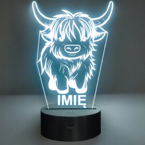 Lampka Nocna LED Z Imieniem Słodki Byk dla Dzieci na Prezent v.1