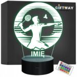 Lampka Nocna LED Statuetka Badminton Sport Aktywność na Prezent Grawer v.1