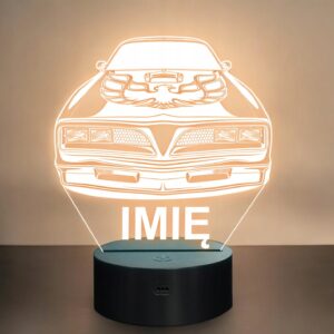 Lampka Nocna LED Imię Samochód Auto Mustang Hellcat na Prezent Grawer