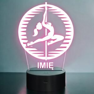 Lampka Nocna LED Statuetka Taniec na rurze Pole Dance na Prezent Grawer v.1