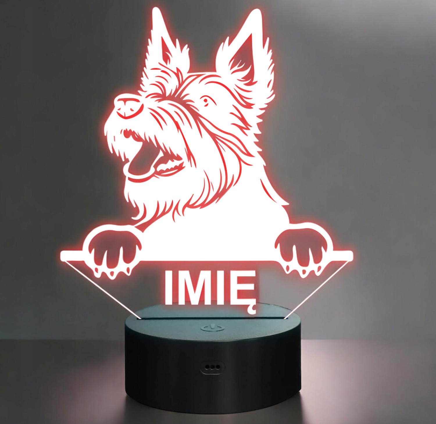 Lampka Nocna LED Terrier Szkocki Rasa Psa z Imieniem na Prezent Lampka Nocna LED Terrier Szkocki Rasa Psa z Imieniem na Prezent