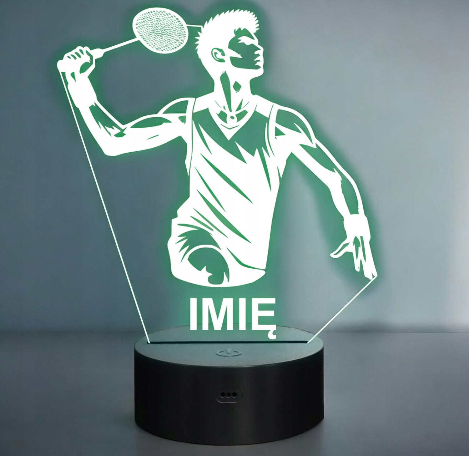 Lampka Nocna LED Statuetka Badminton Sport Aktywność na Prezent Grawer v.4 Lampka Nocna LED Statuetka Badminton Sport Aktywność na Prezent Grawer v.4