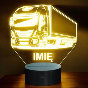 Lampka Nocna LED Imię Statuetka Ciężarówka Tir na Prezent Grawer v.1